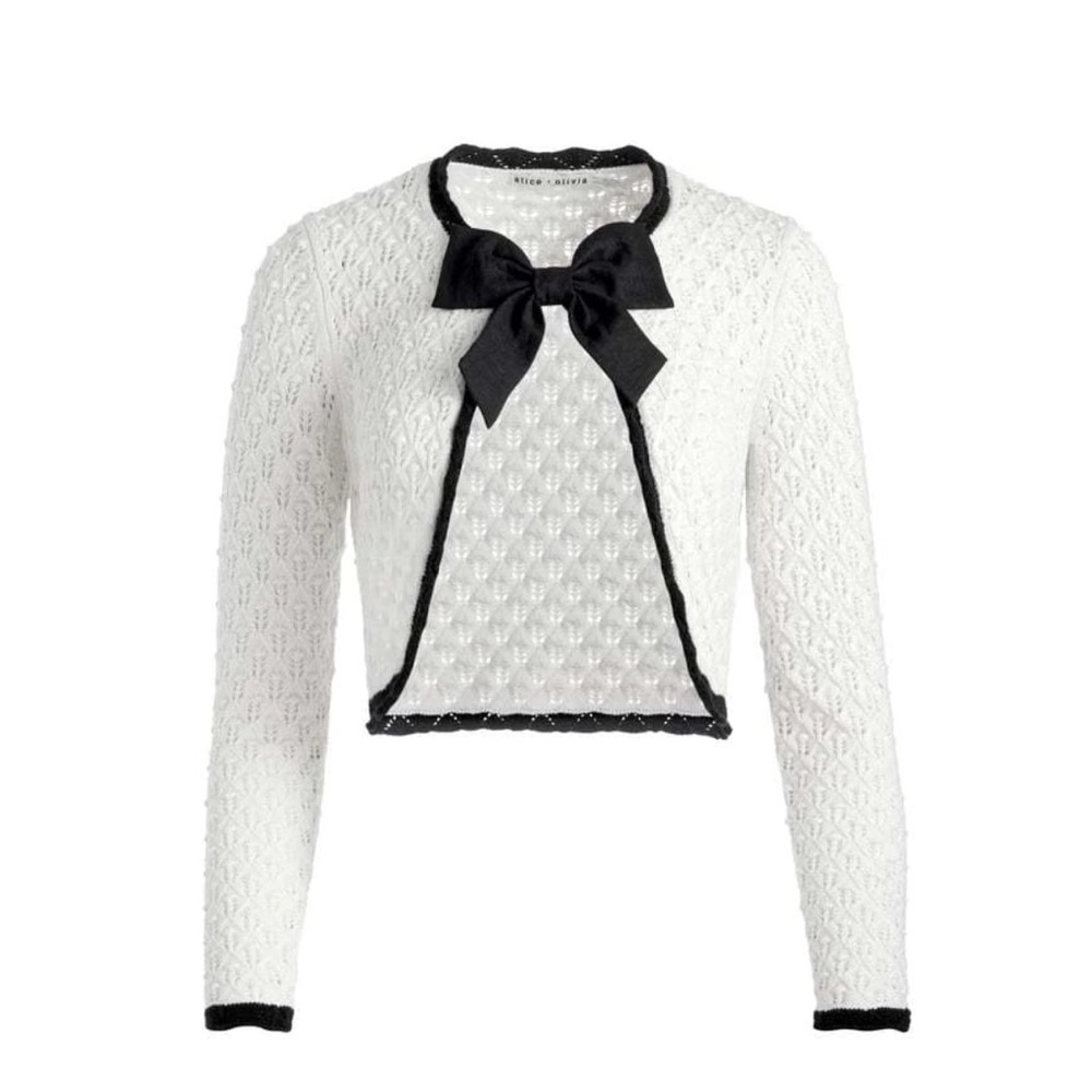 Alice + Olivia White and Black Sweater